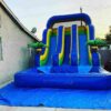 Blue and yellow waterslide