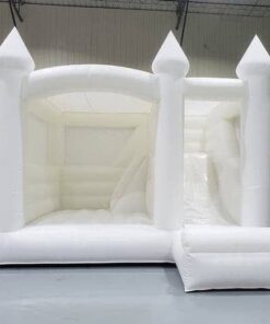 White Bounce House with Slide
